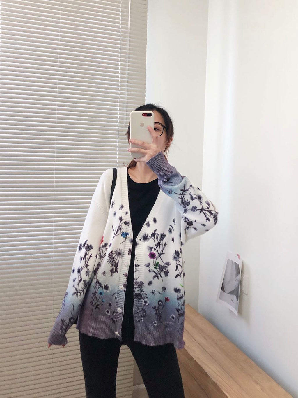 Women Oversized Clothing Wool Blend Long Cardigans Sweater Spring Autumn Print Pattern Knitted Coat Knitwear C-263-2